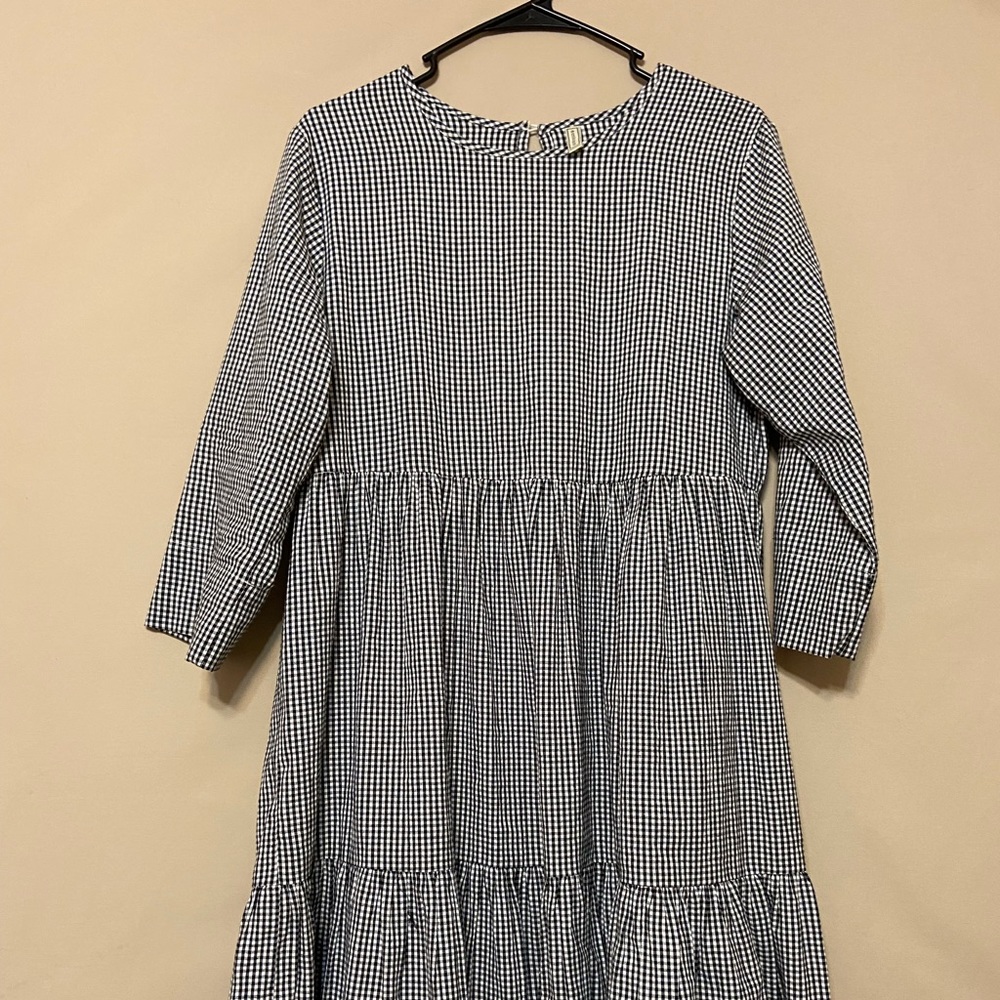 black and white cottage core dress